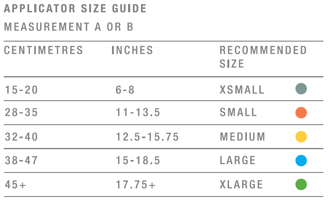 EzyAs Size Guide
